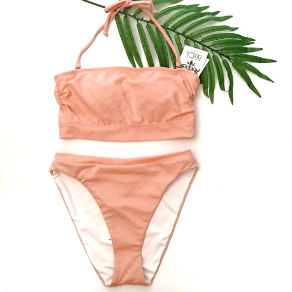 BECCA Other - Becca Tankini Set Bandeau Top High Waist  Bottoms